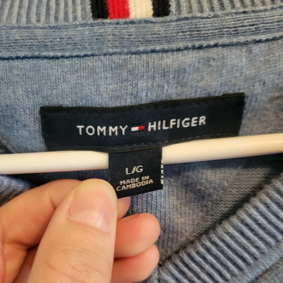 Tommy Hilfiger Baby Blue V-neck Sweater - Picture 2 of 4